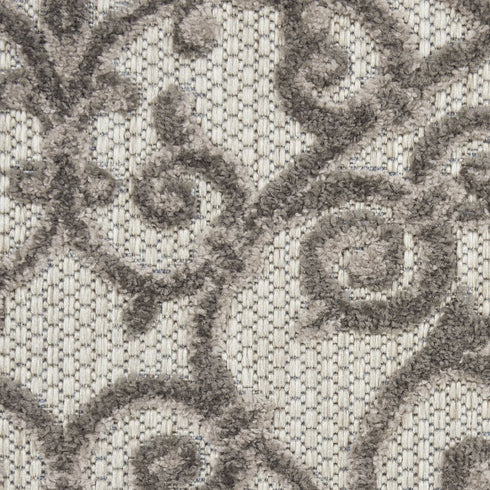 Gray and Charcoal Indoor Outdoor Runner Rug